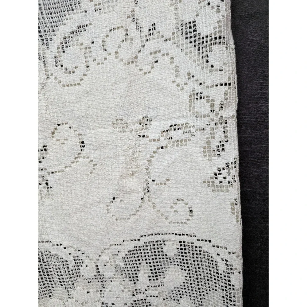Vintage Lace Tablecloth Heritage Lace Style Ecru Granny Core Cottage 65